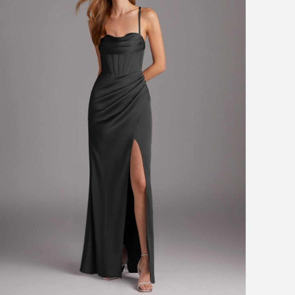 Azazie Black Sheat Dress, Corset Top